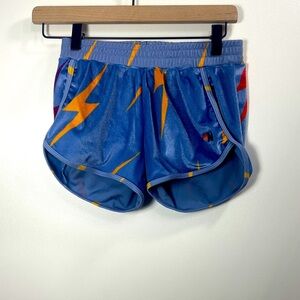 Aviator Nation Bolt Repeat Velvet Shorts Blue size small